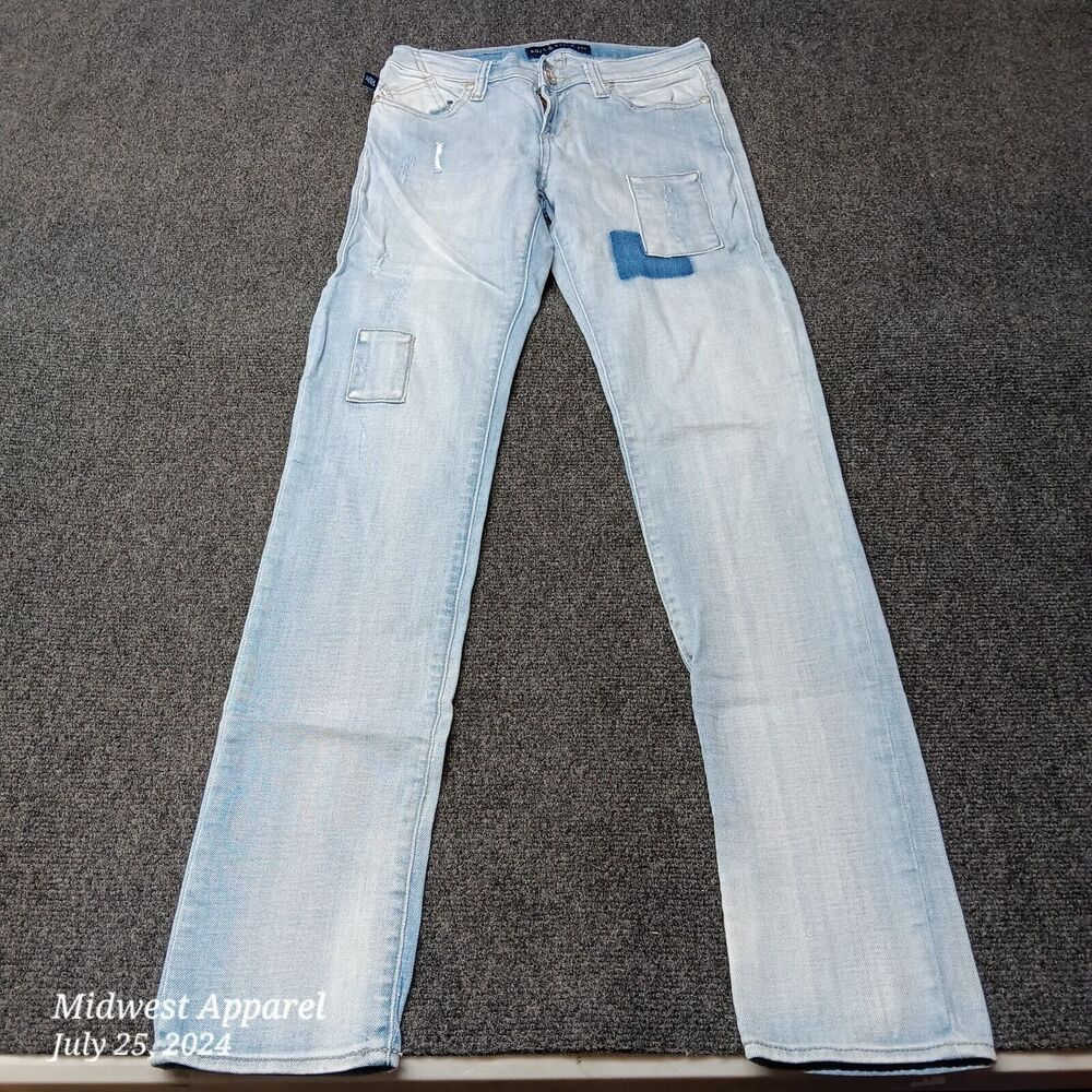 Rock Republic Jeans Women 0 M Blue Light Stretch Skinny Distress Cute Denim Pant